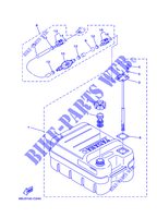 FUEL TANK 1 for Yamaha E40G Manual Starter, Tiller Handle, Manual Tilt, Pre-Mixing, Shaft 20