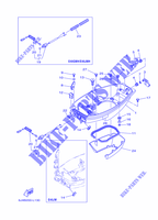 BOTTOM COWLING for Yamaha E40G Manual Starter, Tiller Handle, Manutl Tilt, Pre-Mixing, Shaft 20