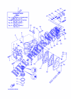 CYLINDER / CRANKCASE for Yamaha E40G Manual Starter, Tiller Handle, Manual Tilt, Pre-Mixing, Shaft 20