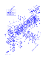 CYLINDER / CRANKCASE for Yamaha E40G Manual Starter, Tiller Handle, Manual Trim & Tilt, Pre-Mixing, Shaft 20
