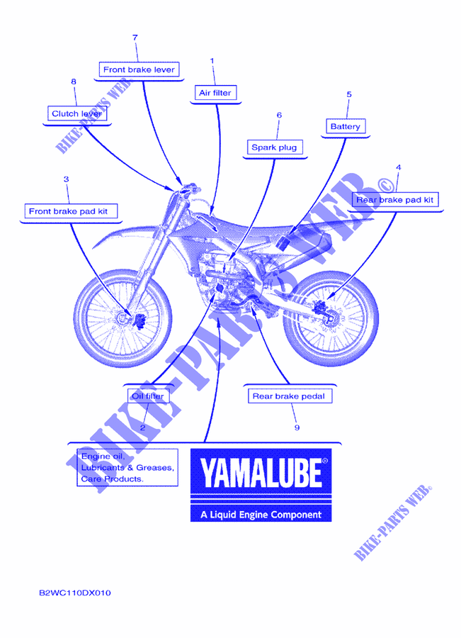 MAINTENANCE PARTS for Yamaha YZ 250 F Monster Energy Yamaha Racing Edition 2022