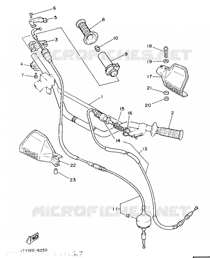 HANDLEBAR & CABLES Yamaha MOTO 200 1986 IT  IT200