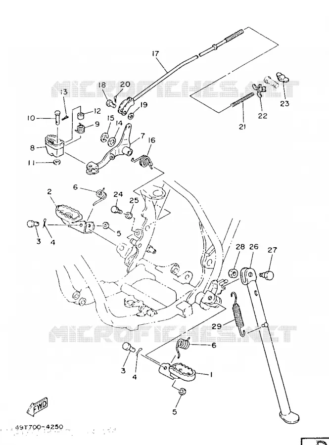 STAND / FOOTREST Yamaha MOTO 200 1986 IT  IT200
