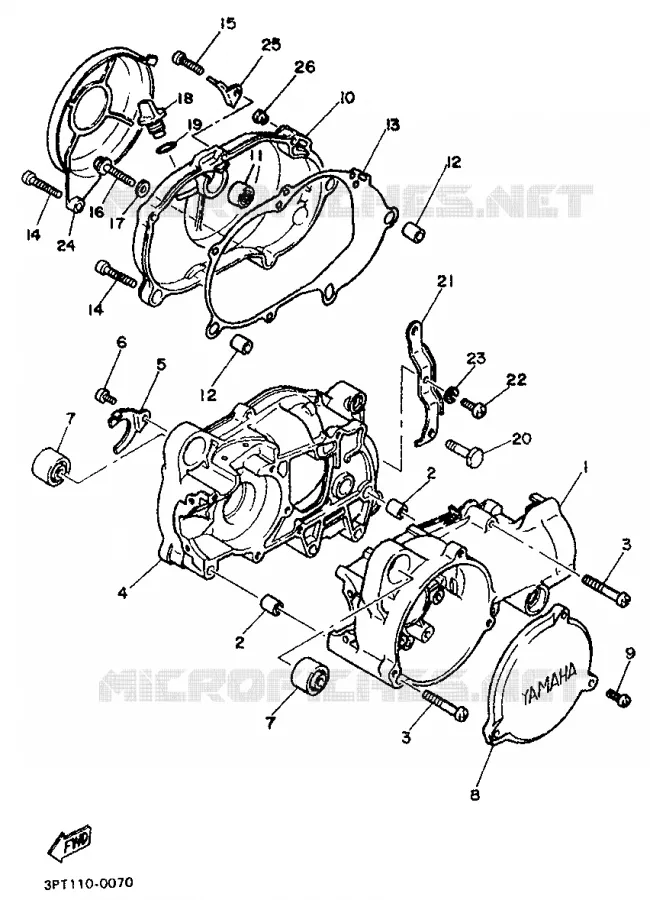 CRANKCASE Yamaha MOTO 50 1994 PW  PW50