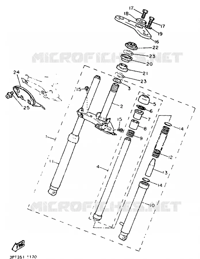 FRONT FORK Yamaha MOTO 50 1996 PW  PW50