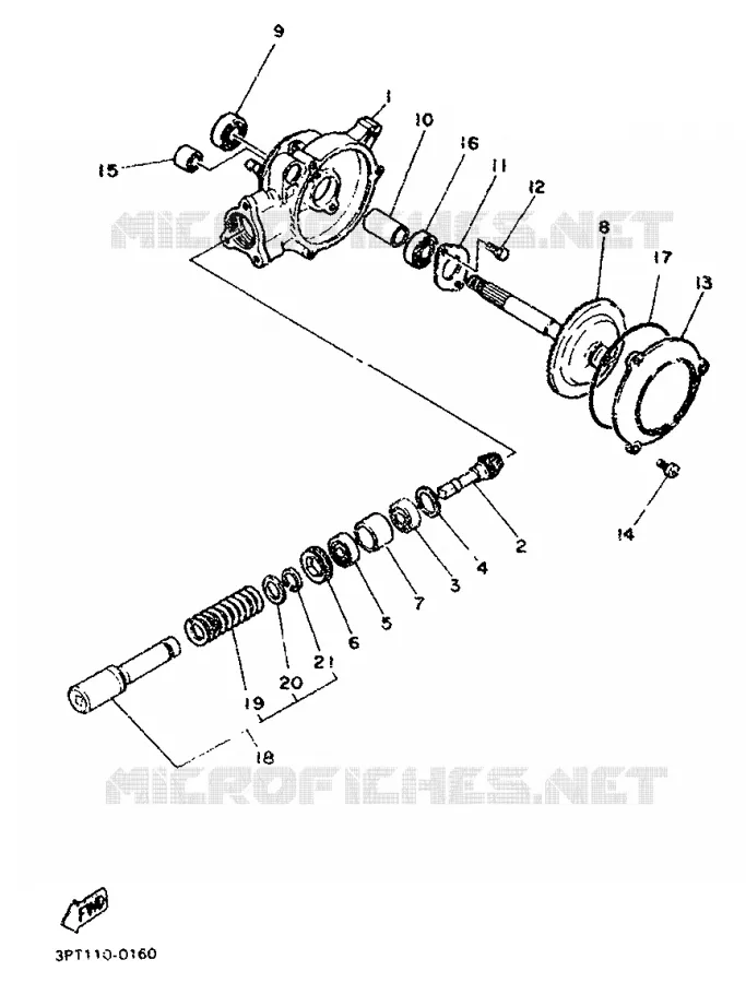 FINAL DRIVE SHAFT / GEAR COUPLING Yamaha MOTO 50 1997 PW  PW50
