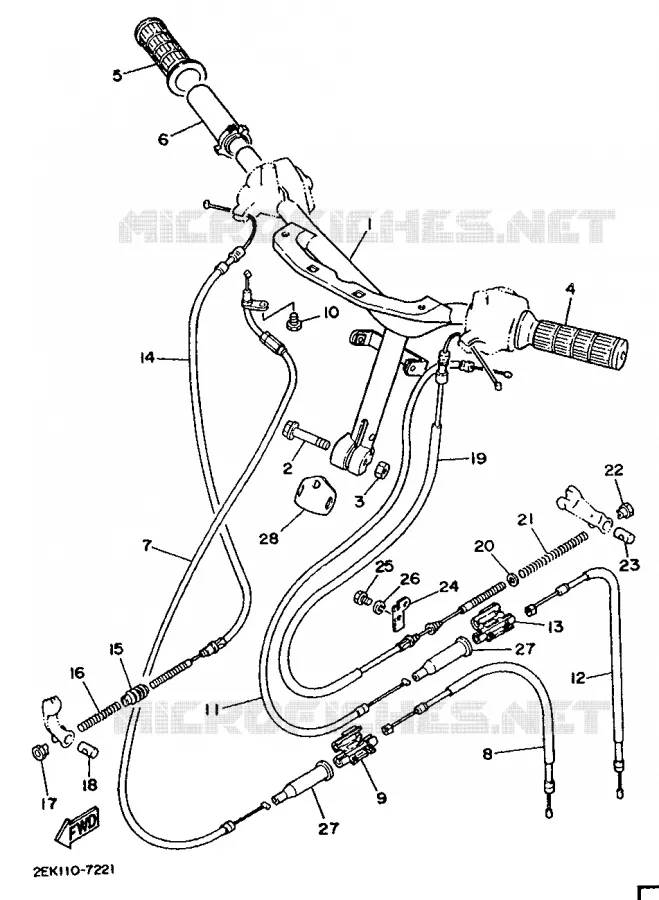 HANDLEBAR & CABLES Yamaha SCOOTER 50 1994 MINT  SH50
