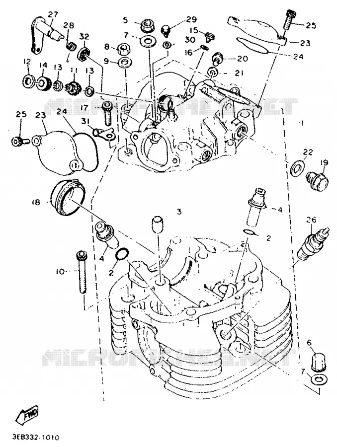 CYLINDER HEAD  Yamaha MOTO 500 1991 SR  SR500