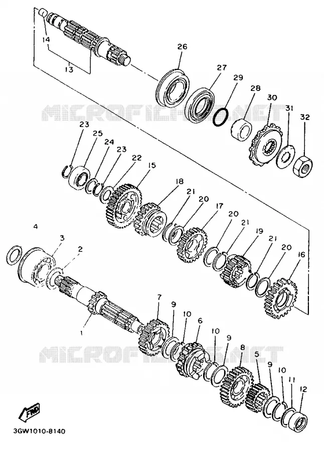 TRANSMISSION Yamaha MOTO 500 1993 SR  SR500