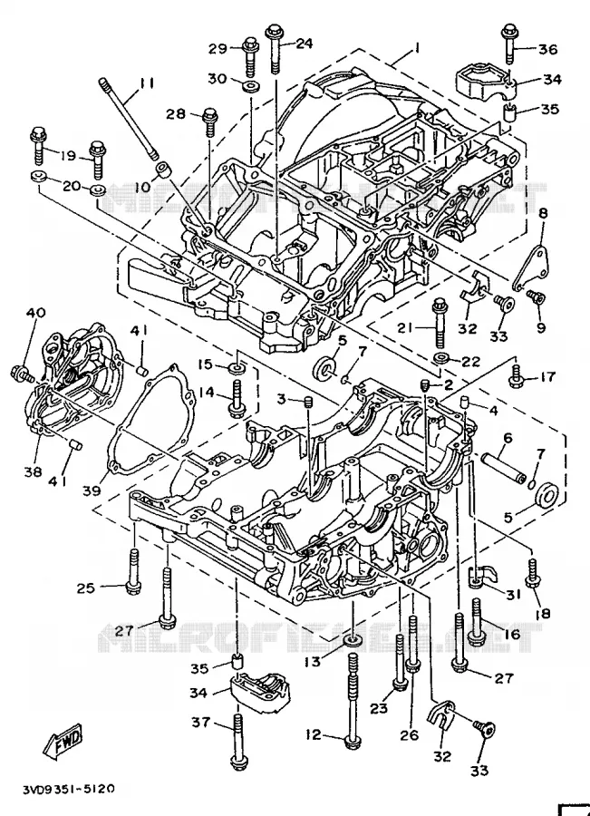 CRANKCASE Yamaha MOTO 850 1995 TDM  TDM850
