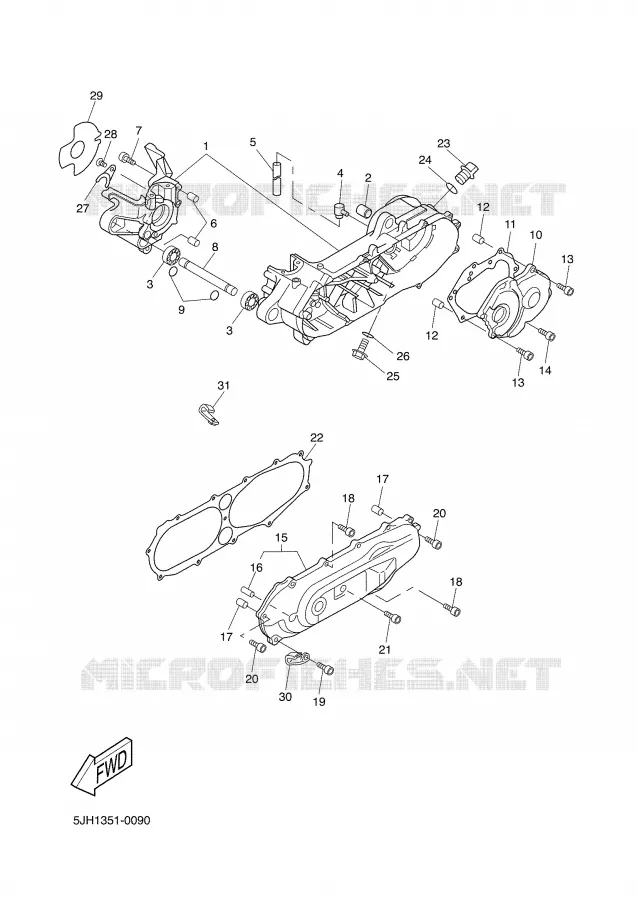 CRANKCASE Yamaha SCOOTER 50 2002 BOOSTER  CW50