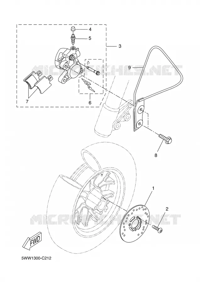 FRONT BRAKE CALIPER Yamaha SCOOTER 50 2006 BW'S  CW50