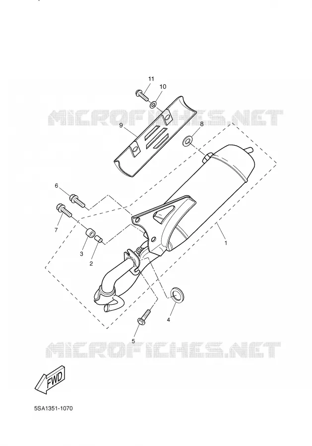 EXHAUST Yamaha SCOOTER 50 2001 BOOSTER  CW50L