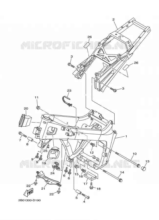 FRAME Yamaha MOTO 900 2006 TDM ABS  TDM900A