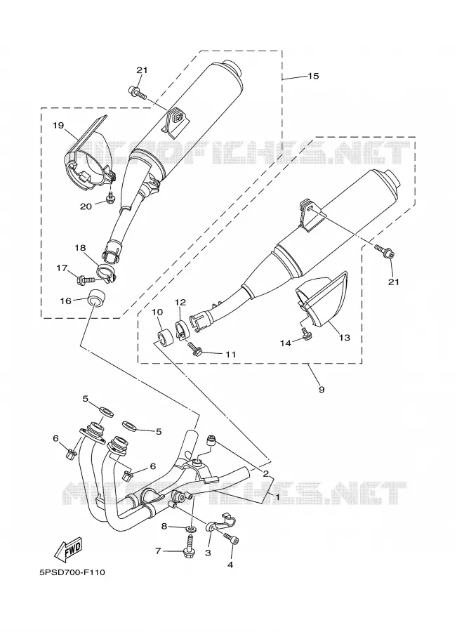 EXHAUST Yamaha MOTO 900 2008 TDM ABS  TDM900A