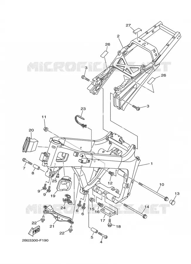FRAME Yamaha MOTO 900 2008 TDM ABS  TDM900A