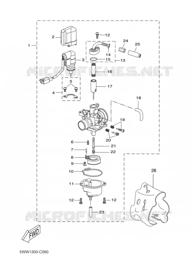 CARBURETOR Yamaha SCOOTER 50 2005 BW'S  CW50L