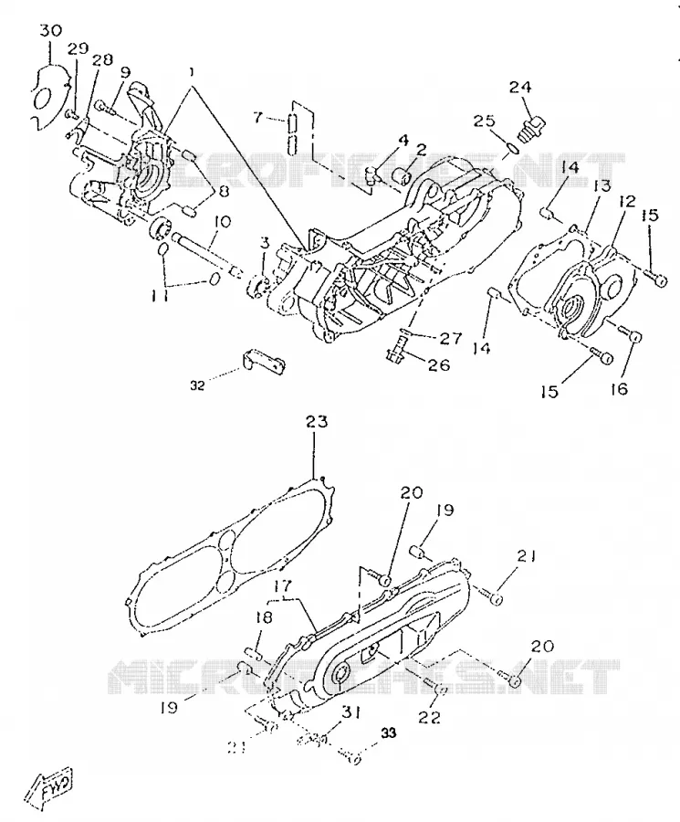 CRANKCASE Yamaha SCOOTER 50 1995 BOOSTER  CW50RS
