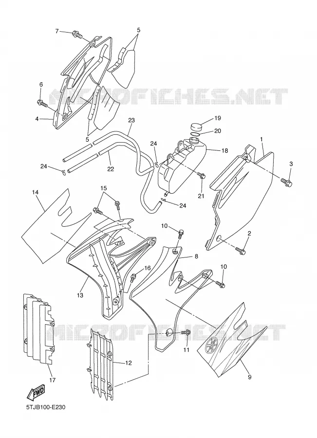 SIDE COVER Yamaha MOTO 250 2006 WRF  WR250FV
