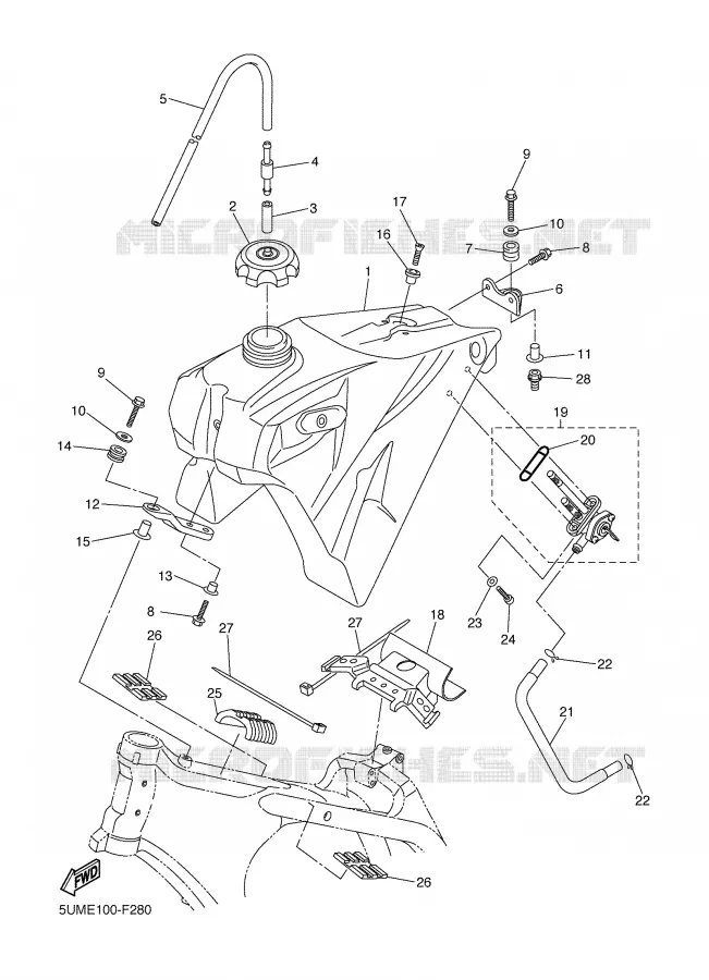 FUEL TANK Yamaha MOTO 450 2007 WRF  WR450FW