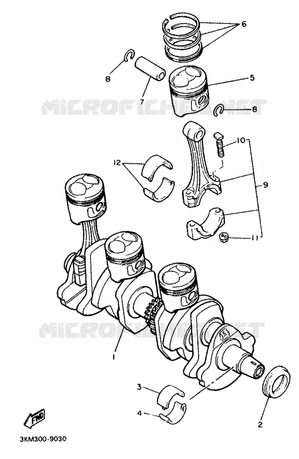 CRANKSHAFT / PISTON Yamaha MOTO 600 1991 XJ  XJ600