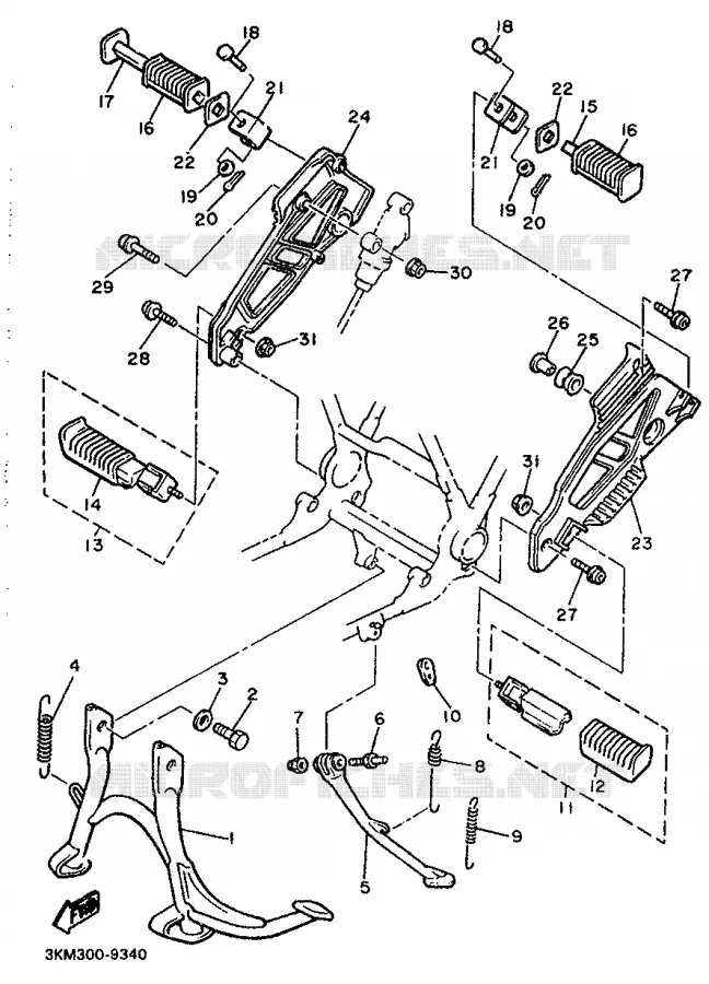 STAND / FOOTREST Yamaha MOTO 600 1991 XJ  XJ600