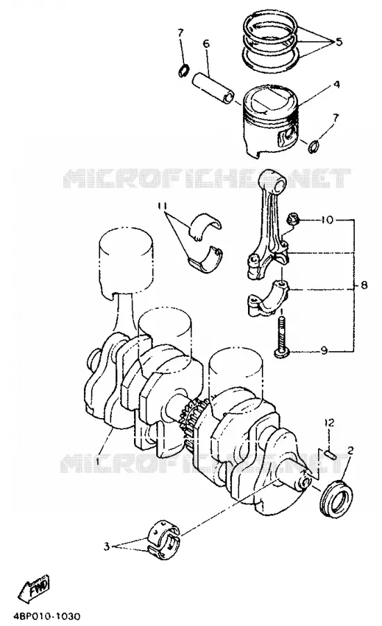 CRANKSHAFT / PISTON Yamaha MOTO 600 1995 XJN  XJ600N