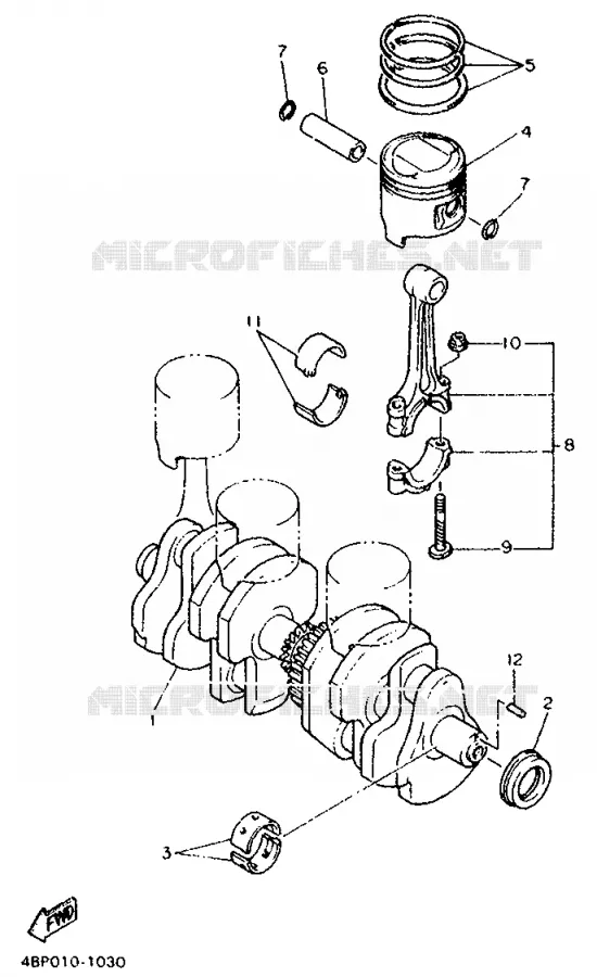 CRANKSHAFT / PISTON Yamaha MOTO 600 1996 XJN  XJ600N