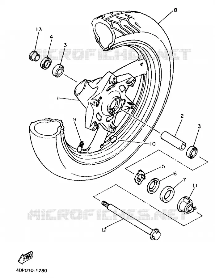 FRONT WHEEL Yamaha MOTO 600 1994 XJS DIVERSION  XJ600S