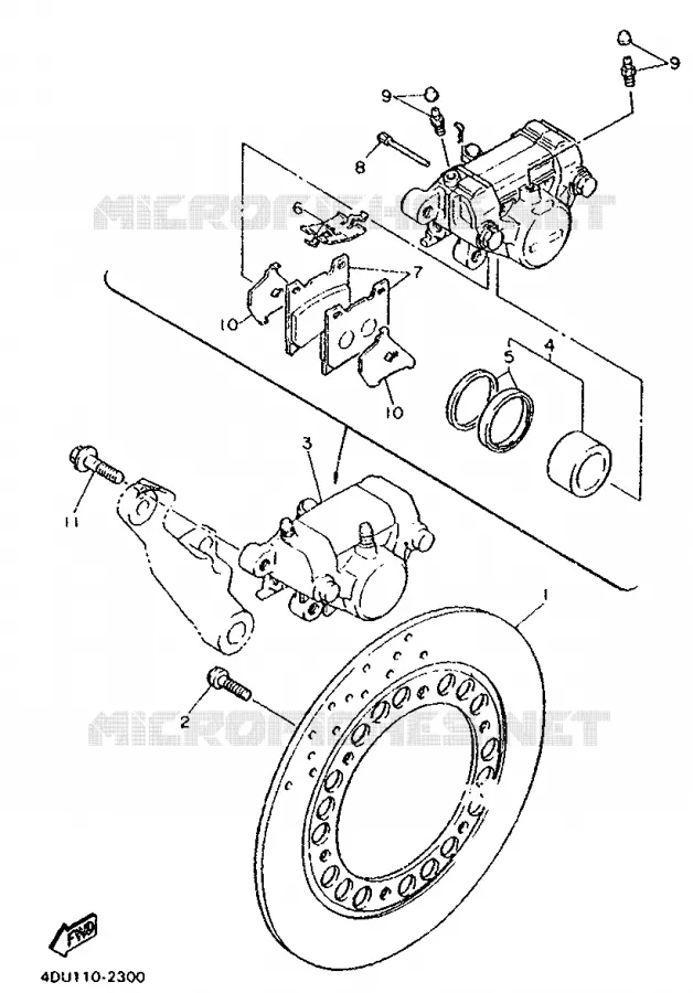 REAR BRAKE CALIPER Yamaha MOTO 600 1994 XJS DIVERSION  XJ600S