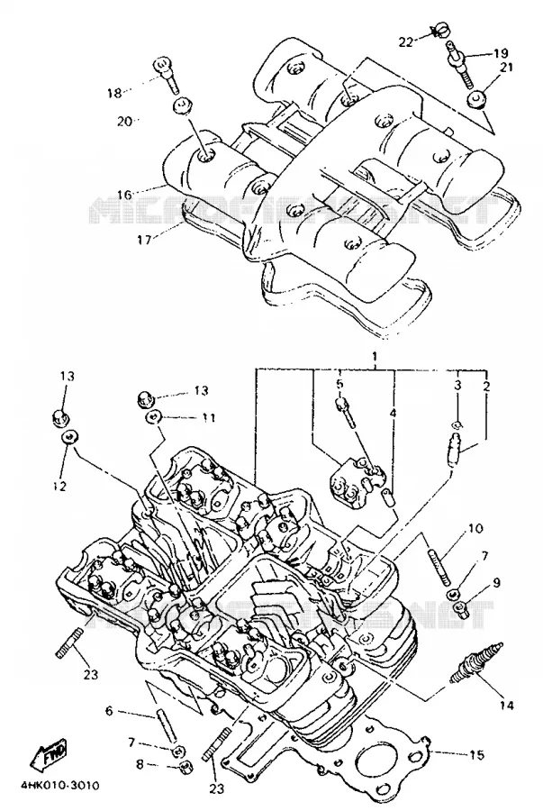 CYLINDER HEAD  Yamaha MOTO 600 1994 XJS DIVERSION  XJ600S
