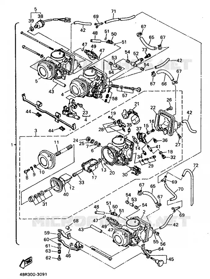 CARBURETOR Yamaha MOTO 600 1994 XJS DIVERSION  XJ600S (25.1KW)