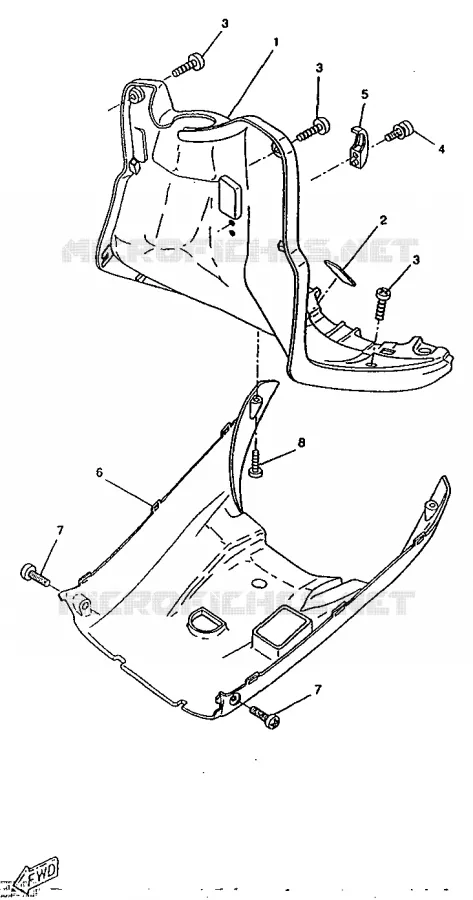 LEG SHIELD Yamaha SCOOTER 50 1998 BOOSTER  CW50RS