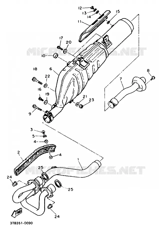 EXHAUST Yamaha MOTO 600 1990 XTE  XT600E