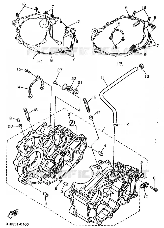 CRANKCASE Yamaha MOTO 600 1990 XTE  XT600E