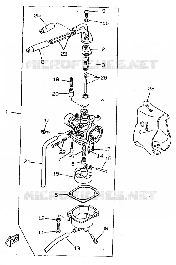 CARBURETOR Yamaha SCOOTER 50 1998 BOOSTER  CW50RSX