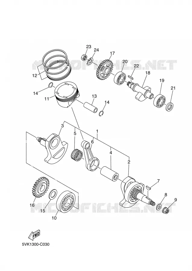 CRANKSHAFT / PISTON Yamaha MOTO 660 2008 XTX  XT660X