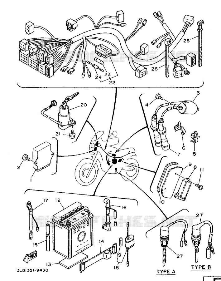 ELECTRICAL 1 Yamaha MOTO 750 1989 SUPERTENERE  XTZ750