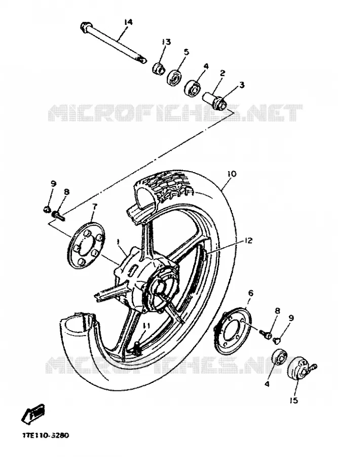 FRONT WHEEL Yamaha MOTO 1100 1989 VIRAGO  XV1100