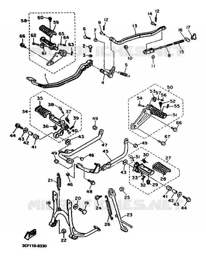 STAND / FOOTREST Yamaha MOTO 1100 1989 VIRAGO  XV1100