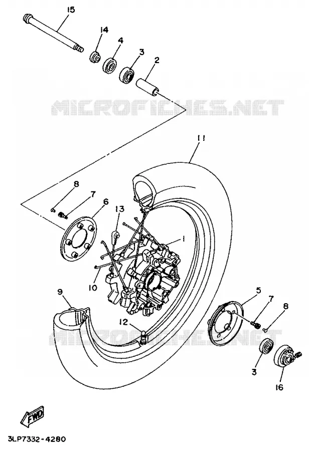 FRONT WHEEL Yamaha MOTO 1100 1994 VIRAGO  XV1100