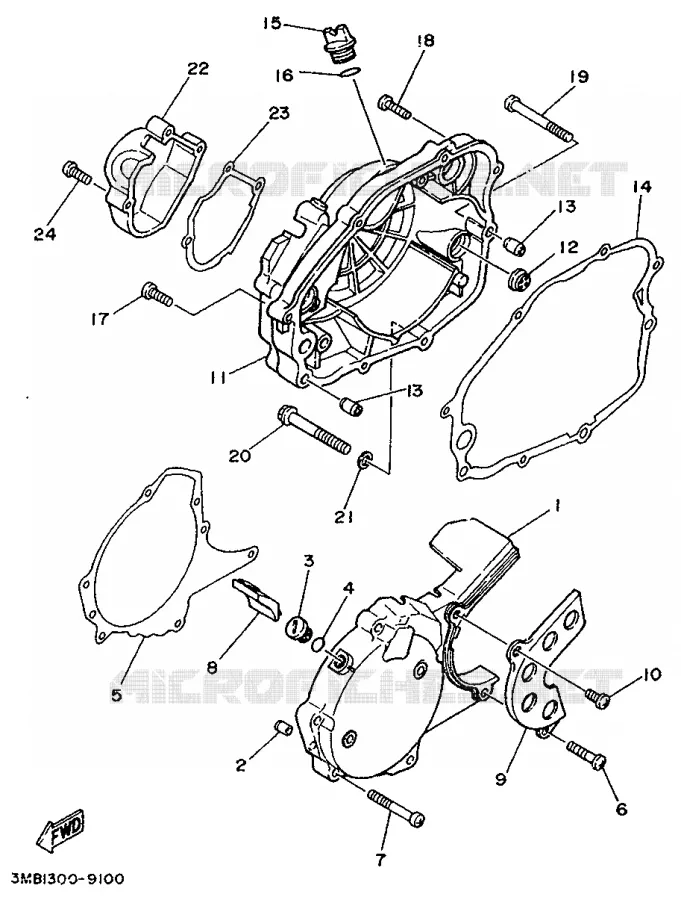 COVER - ENGINE 1 Yamaha MOTO 125 1989 DTE  DT125E