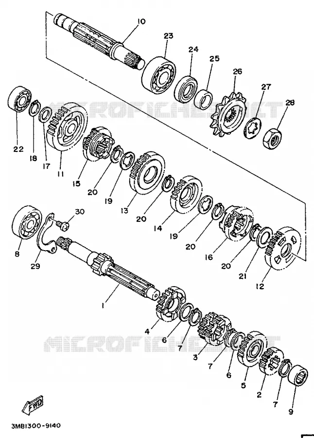 TRANSMISSION Yamaha MOTO 125 1992 DTE  DT125E