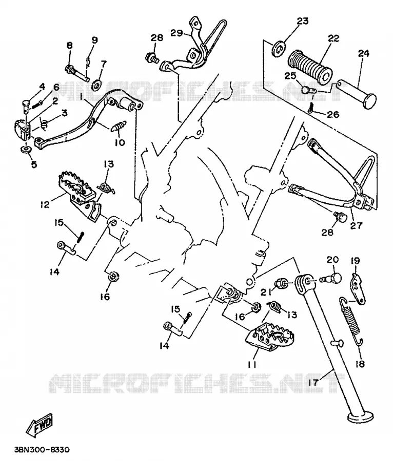 STAND / FOOTREST Yamaha MOTO 125 1994 DTE  DT125E