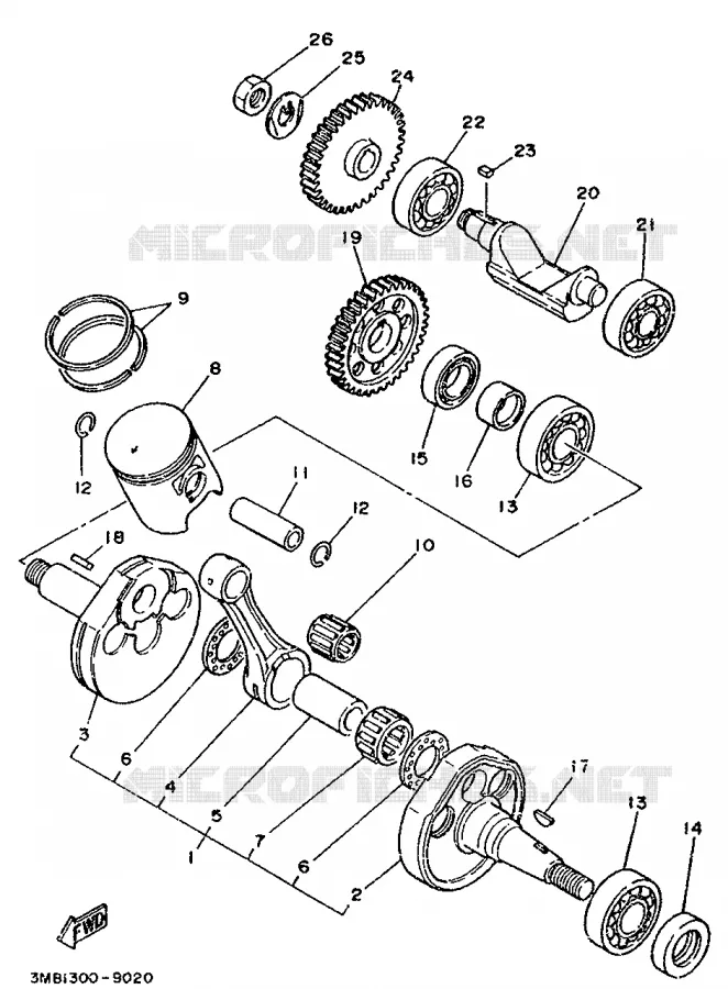 CRANKSHAFT / PISTON Yamaha MOTO 125 1995 DTE  DT125E
