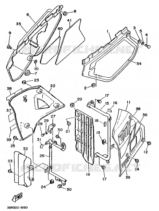 SIDE COVER - OIL TANK Yamaha MOTO 125 1988 DTR  DT125R