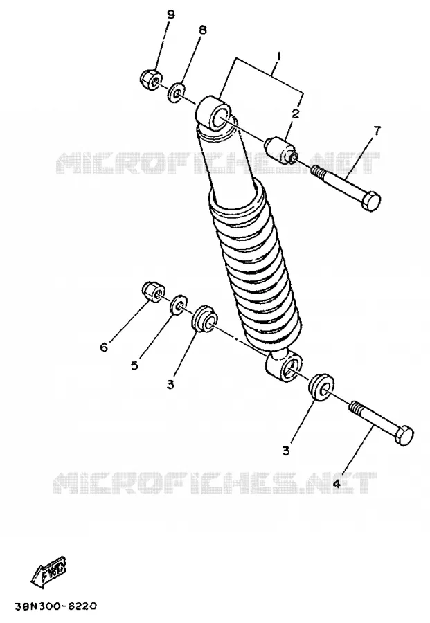REAR SHOCK ABSORBER Yamaha MOTO 125 1989 DTR  DT125R