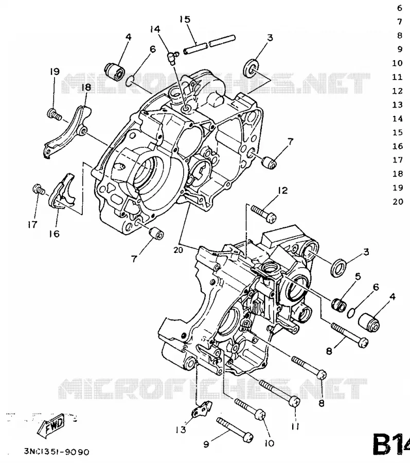 CRANKCASE Yamaha MOTO 125 1990 DTR  DT125R