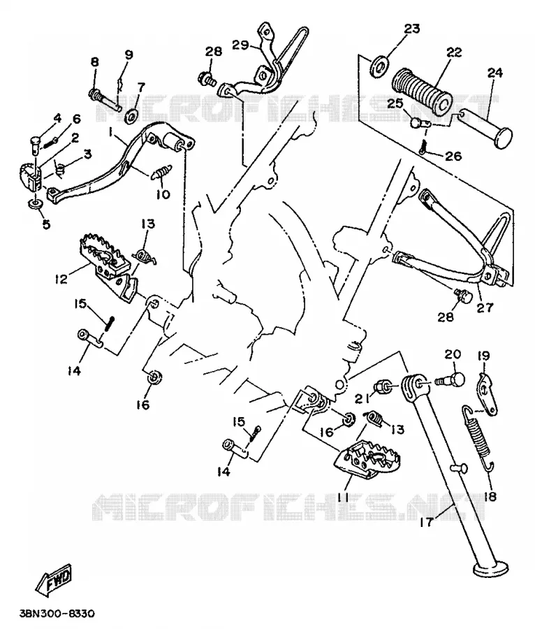 STAND / FOOTREST Yamaha MOTO 125 1991 DTR  DT125R