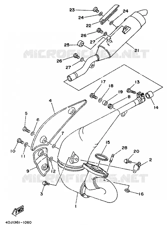 EXHAUST Yamaha MOTO 125 1996 DTR  DT125R
